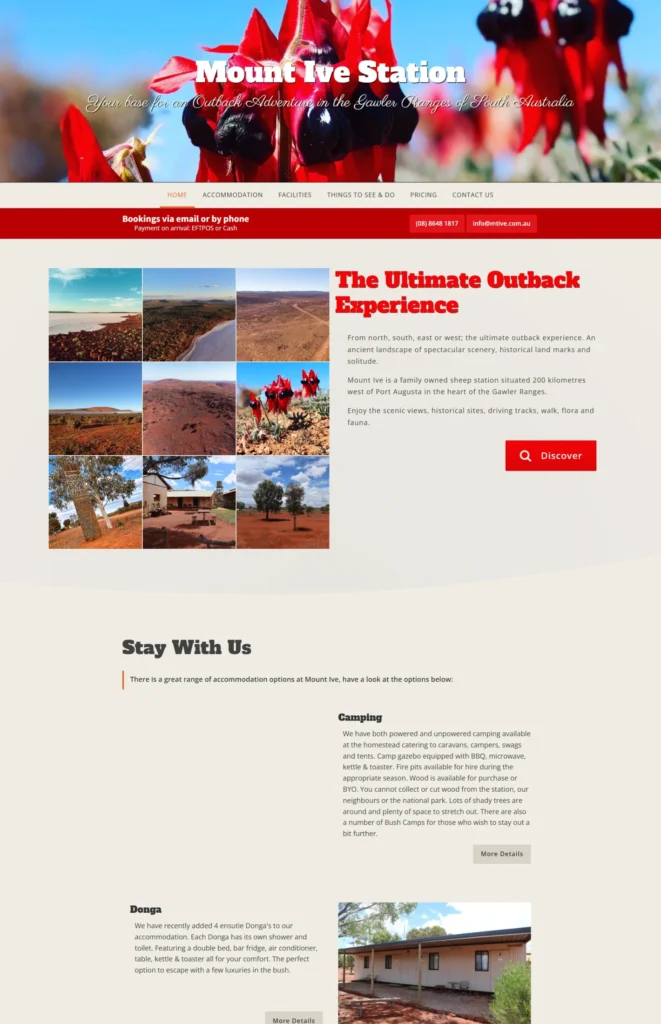 Mount Ive Station Website