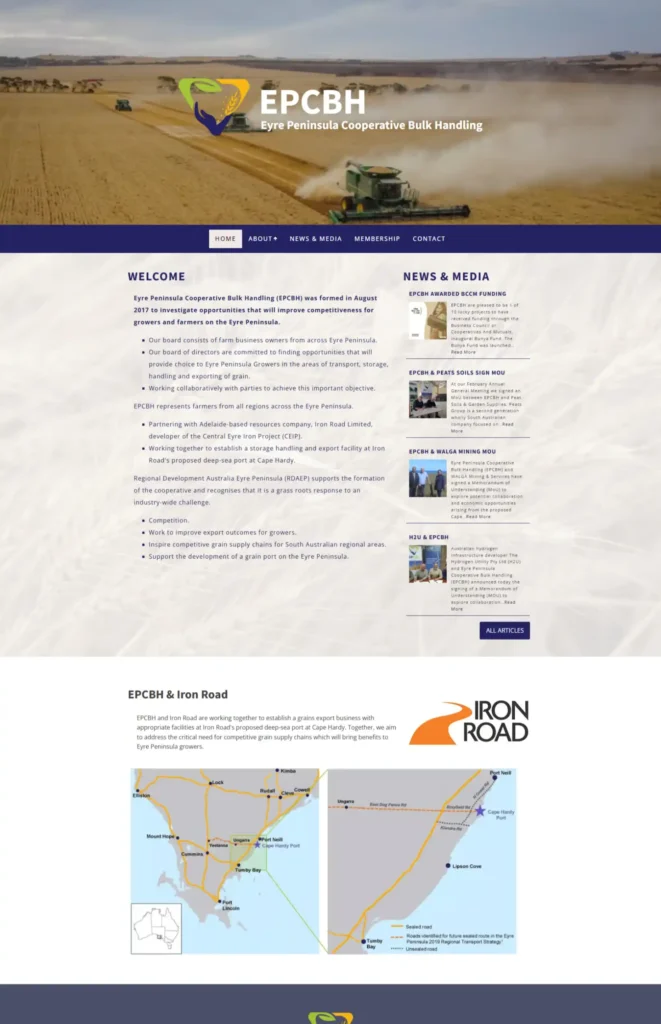 Eyre Peninsula Cooperative Bulk Handling (EPCBH) Website