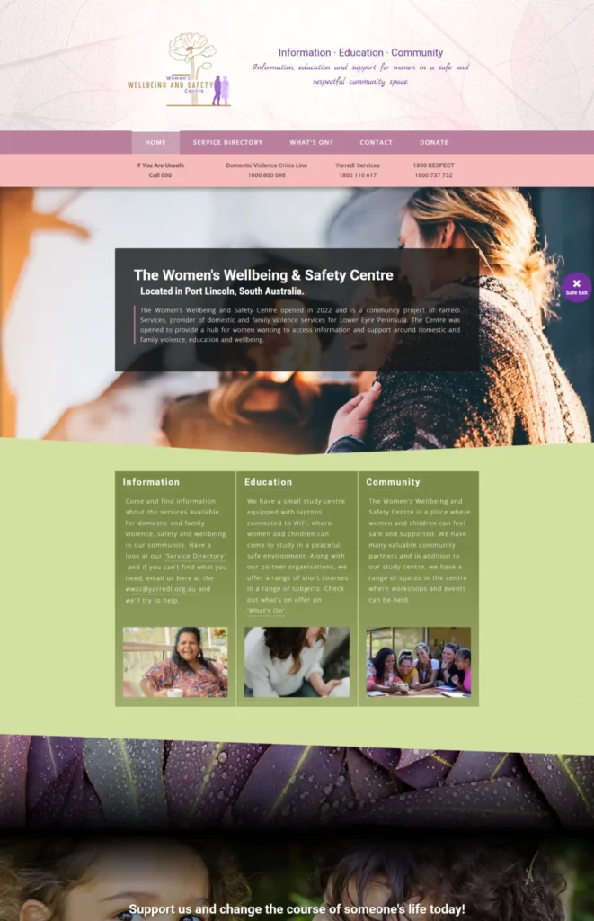 Women's Wellbeing & Safety Website